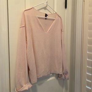 Alya Soft Pink V-Neck Blouse
